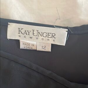Kay Unger Black silk Straight Leg Pants